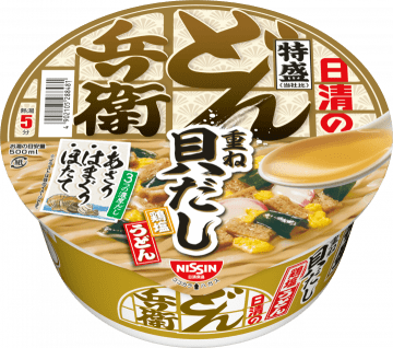 あさり、はまぐり、ほたての貝のうまみあふれて、飲み干したくなること間違いなしの一杯! 「日清のどん兵衛 特盛 重ね貝だし鶏塩うどん」が発売
