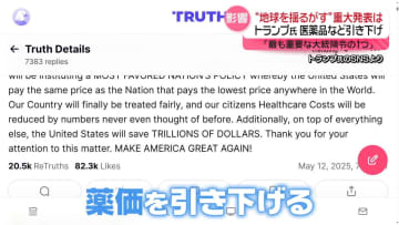 トランプ氏“地球揺るがす”重大発表…医薬品など引き下げ