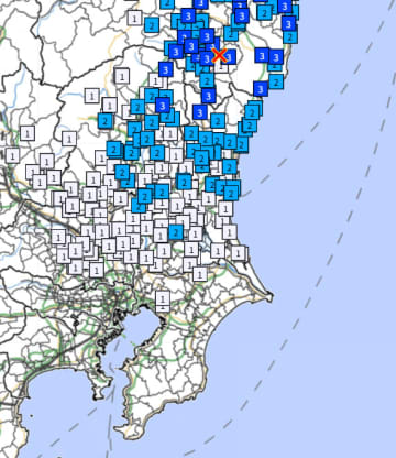 東北・関東で最大震度3の地震　千葉県は千葉市花見川区などで震度1　震源は福島県中通り　M4．5