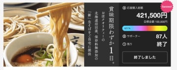 【賞味期限わずか1日】究極の生そば体験。生卵生山芋つき食べ方まで生に拘る生そば。Makuakeプロジェクトにて421％達成！
