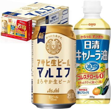 Amazonで「マルエフ おトクカートン キャノーラ油(350g)1本付」が9%OFFの税込4,489円! 「マルエフ 350ml×24本」は3%OFFの税込4,837円