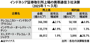 【インドネシア】通信大手３社決算振るわず、今年は低成長へ［ＩＴ］