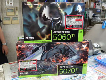 3連ファン仕様のGeForce RTX 5070 TiがGainwardから、デュアルBIOSスイッチを搭載 メモリ8GB版のGeForce RTX 5060 Tiも入荷