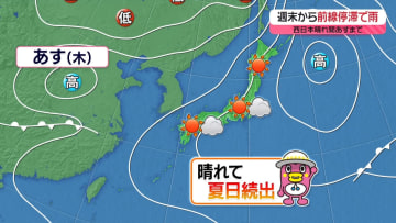 【あすの天気】各地で連日の夏日に…真夏日に迫る所も