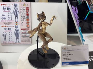 アオシマ、好みで“ケモ度”を調整できるプラモデル「けもプラ」を展示！【#静岡ホビーショー】コトブキヤの「メガミデバイス」とのコラボミキシング例も展示