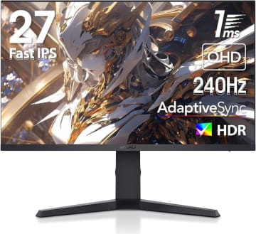 【Amazonセール】KOORUIの240Hzリフレッシュレート27インチWQHDゲーミングモニターなどがお買い得