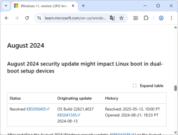 2024年8月セキュリティパッチでWindows/Linuxデュアルブート環境が破壊される問題が解決／6カ月以上かけてようやく