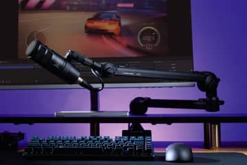オーディオテクニカ、ロープロ型で“視界を遮らない”マイクアーム「AT8705」
