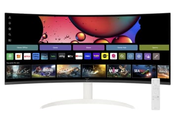 LG、PCレスでネット動画視聴できる超ワイド湾曲モニター「34SR63QA-W」。アスペクト比21対9