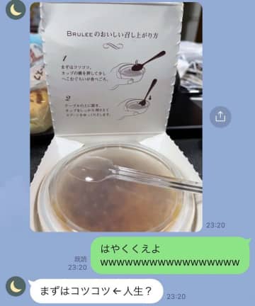 〝ブリュレアイス〟初めて食べる人の感想LINEに12万人爆笑　「考察班？」「どしたん話聞こか」