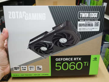 メモリ16GB版のGeForce RTX 5060 TiがZOTACから、デュアルファンクーラーを搭載