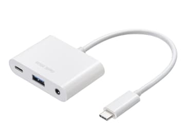 サンワサプライ、Type-C機器を充電しながら有線イヤフォンが使えるUSBハブ