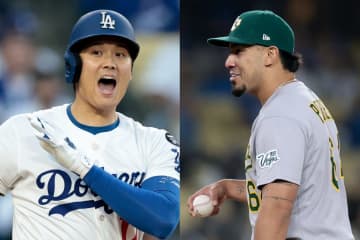 大谷翔平を空振り三振に仕留めたアスレティックス野手。記念球にニヤリも、豪快スイングの“恐怖”を告白「正直怖かったよ。なぜなら…」