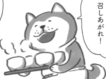 年が明けた柴犬食堂。「さあ、どんどん召し上がれ～」【柴犬食堂#25】