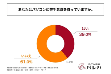 中高年に多いパソコン苦手意識　最大の原因は「専門用語の難解さ」だった【パレハ調べ】