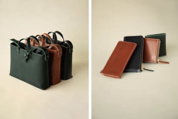 土屋鞄、一枚革で仕立てた「ディアリオ」のトート・財布