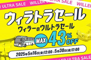 ウィラー、「ウィラトラセール」を実施中　高速バスが最大43％割引