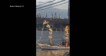 メキシコ海軍の船がブルックリン橋に衝突　4人重傷　アメリカ・ニューヨーク