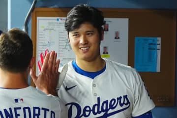 大谷翔平がウキウキ「めちゃ笑ってる」　LAで実現した3Sに日本人感激！「この画を待ってた」