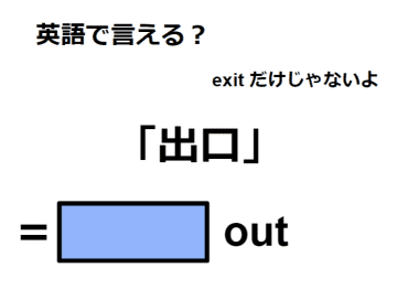英語で「出口」はなんて言う？