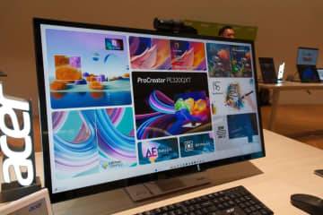 6,016×3,384ドットの31.5型や折りたたみ式2画面など、新型モニターがAcerから