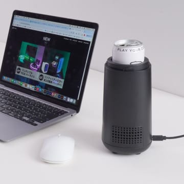 エナジードリンクの冷たさ保つ卓上缶クーラー、サンコー
