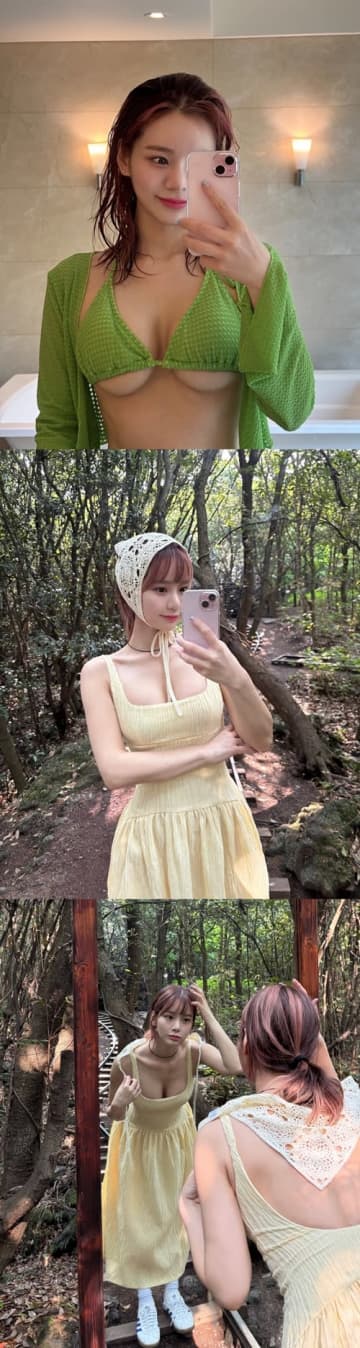 “着てても露出”状態!? 韓国で最もグラマラスな女性芸人が魅せたビーチでの“限界コーデ”【PHOTO】