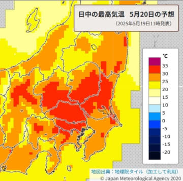 【速報】埼玉であすの最高気温34度の予報　秩父地方で　熊谷33度、さいたま市31度の予想