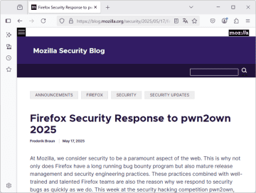 ハッキング大会「Pwn2Own」で「Firefox」がまた陥落……するも、「本丸」は死守！／21時間以内に脆弱性をふさぐ対応の早さも見せつける【やじうまの杜】