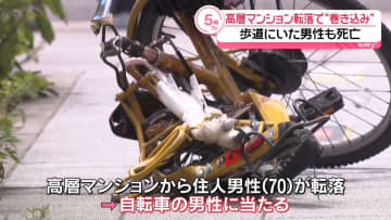 高層マンションから男性転落…歩道にいた別の男性も“巻き込み”　2人死亡　大阪市