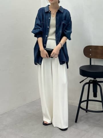 白ワイドパンツで夏シフト♡垢抜け＆体型カバーもできて言うことなし！大人のお手本着回しコーデ