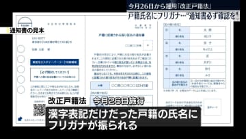 法相「通知書必ず確認を」　戸籍氏名にフリガナ…今月26日から運用開始