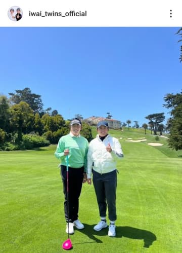 岩井明愛&千怜がオープンウィークに仲よくラウンド 腹ごしらえに突然のダッシュ 楽しい姿も大公開！
