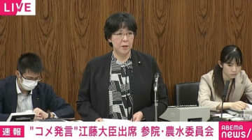「裏金もらう、商品券もらう、米はもらう」「ウケ狙いって、いや全然面白くないですよね。どこがウケると思ったんですか？」田名部議員が江藤農水大臣の“米発言”を追及