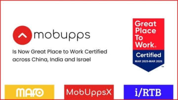 Mobupps、イスラエル、中国、インドで「Great Place to Work（R）（働きがいのある会社）」認定を取得
