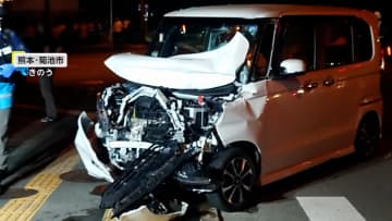 【独自】「ブレーキ踏んだ感じもなかった」妻の目の前で夫が事故に遭遇…信号無視の軽自動車が夫運転のトラックに衝突　外国籍女性が運転か　熊本・菊池市