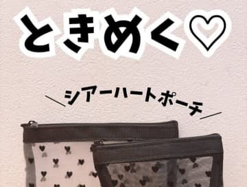 とんでもなくかわいい！【セリア】「どちらもかわいい！」シアーハートポーチ2種のご紹介