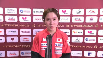 平野美宇「最後の3ゲームは自分のプレーが良くなってきた。この試合を次につなげたい」｜世界卓球2025