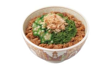 すき家、暑い時期においしい栄養「めかぶオクラ牛丼」発売