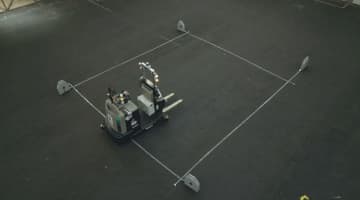 大成建設と法和、反射テ－プを用いた自律走行ロボットの自動緊急停止装置を開発