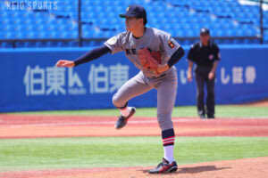 p【野球】終盤猛追も逆転負け 法大に２季連続で勝ち点献上 投手陣粘れず今季ワースト９失点 ／ 東京六大学野球春季リーグ戦　法大４回戦　@明治神宮野球場/p