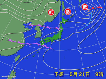 小満（しょうまん）　西日本や東北を中心に雨