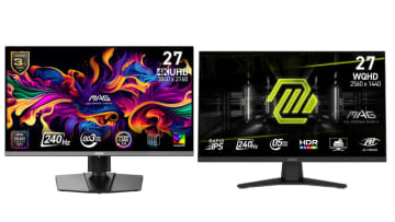 MSI、27型QD-OLEDゲーミングモニター。4K/240Hz駆動対応