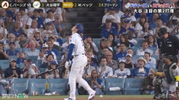 大谷翔平、痛い！ “1打席2自打球”の珍事　五十嵐氏「同じような所に当たっている」思わず苦笑い…大谷は天を仰ぎ苦悶の表情