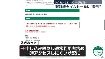 「えきねっと」一時つながりにくく　新幹線のタイムセール影響