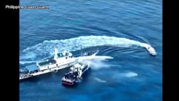 中国海警局の船がフィリピン船に衝突し放水砲発射…領有権争う南シナ海のサンディー礁周辺　フィリピン当局が発表