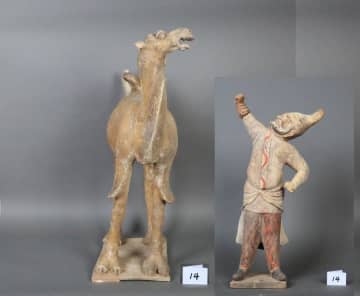 唐代の異国情緒伝える陶俑　中国・甘粛省慶城県博物館