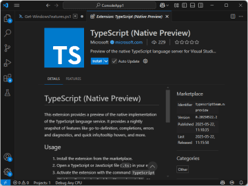 「Go」言語へ移植したネイティブ「TypeScript」コンパイラー＆ツールがプレビュー開始／「Visual Studio Code」用の拡張機能もテスト提供