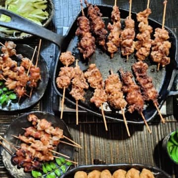 鶏ハラミ！3種の味の串刺し鶏ハラミ！鶏の唐揚げと焼き鳥！