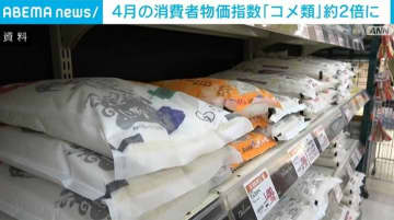 4月の消費者物価指数 「コメ類」約2倍に 過去最大の伸び率